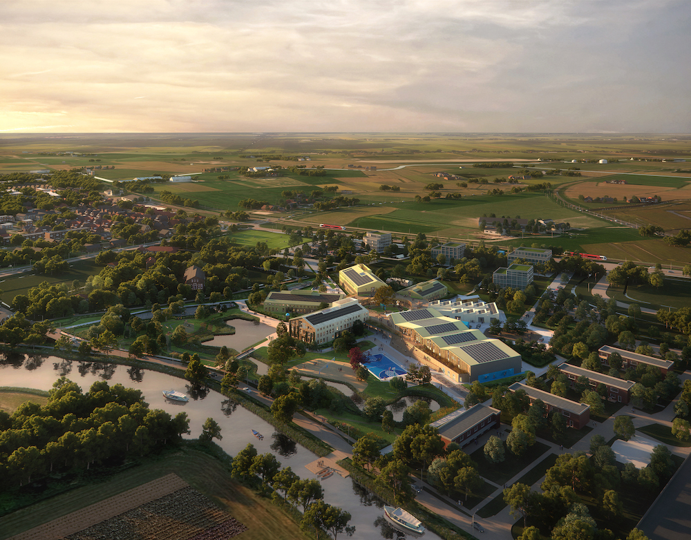 Een overzichtsfoto van de Campus Eemsdelta door: Felixx - De Unie Architecten