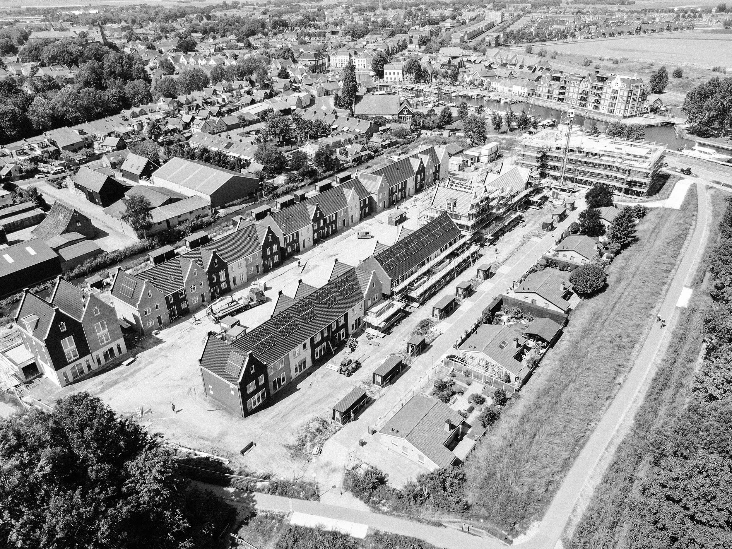 Een drone foto van een werklocatie van MBS Groep