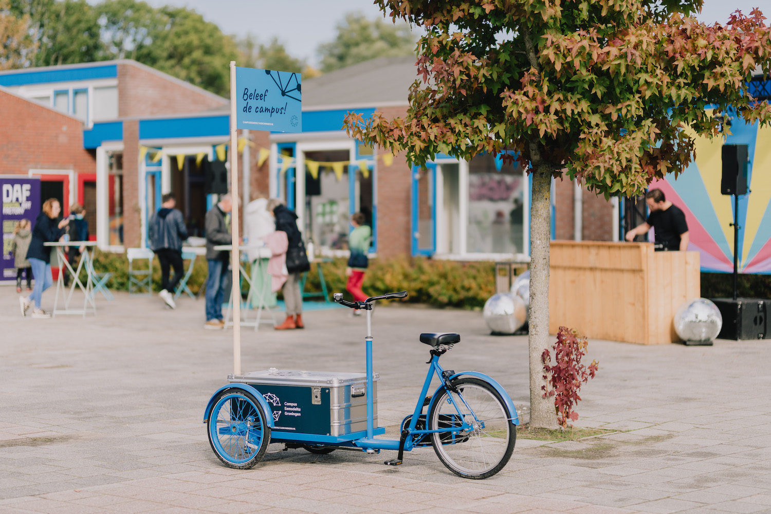 Campagne Campus Eemsdelta Groningen, bakfiets door creatief bureau Publiek