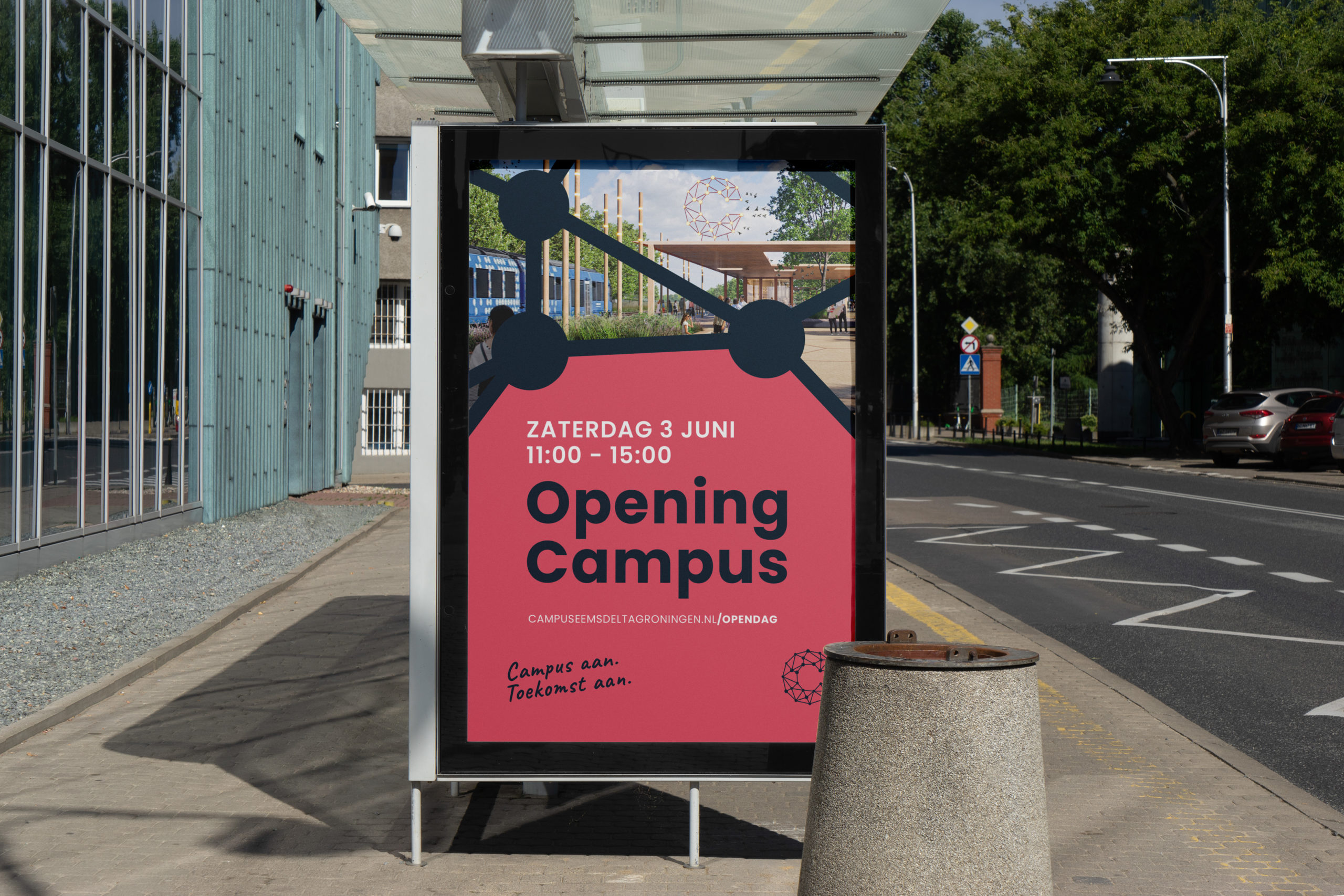 Poster Campagne Abri Bushokje Campus Eemsdelta Groningen